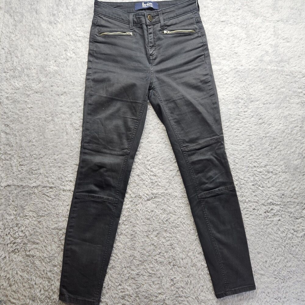 Boden Womens Black Jeans The Brighton Biker Skinny Size 6 Zipper Pockets